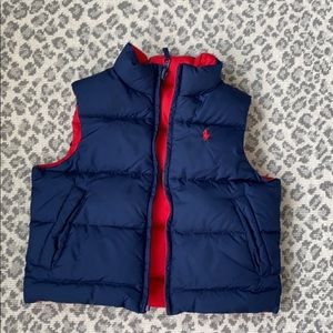 Ralph Lauren Boys Reversible Down Vest Navy & Red